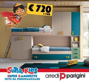 Cameretta a soppalco-L.350cm