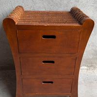 Cassettiera in Vimini e Legno Mobile anni ’80