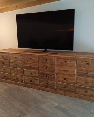 credenza cassettiera in legno vecchio cassetti ant