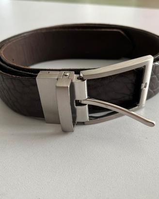 Cintura in pelle marrone da uomo 110 cm