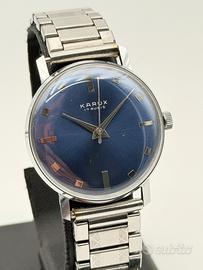 karux blu onice vintage watch swiss made nos 34mm