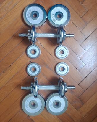 Coppia manubri regolabili in metallo 10 kg cad