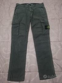 Pantaloni Stone Island Cargo Slim Fit Cotone Verde