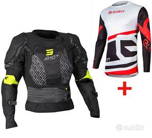 CORPETTO PETTORINA MOTO CROSS + MAGLIA ELEVEIT RED