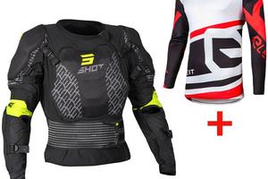 CORPETTO PETTORINA MOTO CROSS + MAGLIA ELEVEIT RED