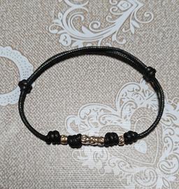 Bracciale argento Dodo in tessuto uomo nero