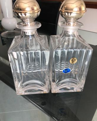 Bottiglie cristallo tappo argento