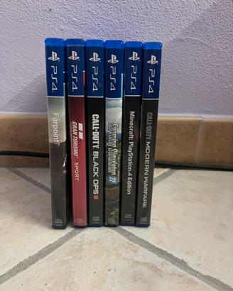 Lotto 6 giochi PS4-Minecraft, Farming 22, CoD, GT