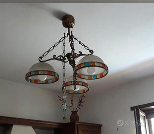 lampadario ferro battuto 