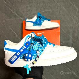 💙Nike Air Force 1 Custom Bandana Azzurra – Nuove