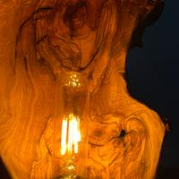Lampada in legno di olivo Eriarte