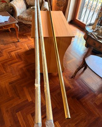 3 bastoni per tende in ottone 225 cm + accessori