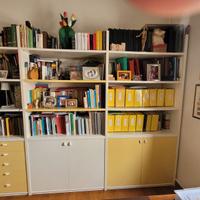 Libreria laccata bianca e gialla
