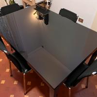 Tavolo vetro nero (allungabile)