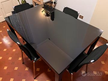 Tavolo vetro nero (allungabile)