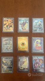 Lotto 9 Carte Pokémon Rare + Toploader INCLUSI!