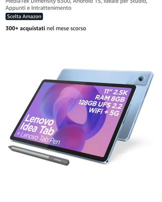 Lenovo Idea Tab  11" 256GB WIFI+5G con pennino