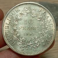 10 Franchi argento 1965 Francia Fdc