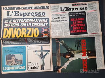 Settimanale L'EPRESSO la storia degli anni 70