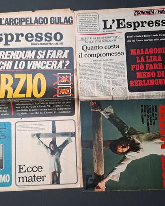 Settimanale L'EPRESSO la storia degli anni 70