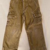 Pantaloni bambino 4 anni cargo velluto beige