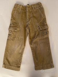 Pantaloni bambino 4 anni cargo velluto beige