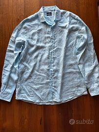 Liu Jo Camicia in Lino Taglia 43 Uomo Azzurro Chia