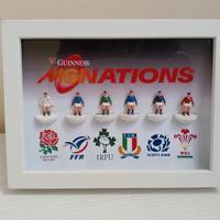 Quadretto Rugby subbuteo 6 Nazioni Cornice 13x18 c