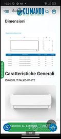 Fancoil inverter Idrosplit Falco White nuovi 