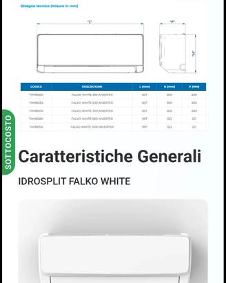 Fancoil inverter Idrosplit Falco White nuovi 