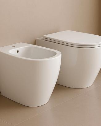 Sanitari a Terra Wc e Bidet Bull Bianco Lucido 