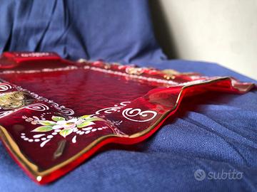 Vassoio Murano foglia d'oro 24k