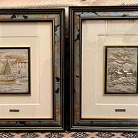 Coppia quadri MIDA bassorilievo in argento