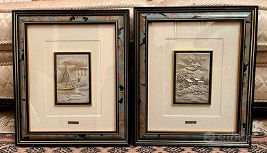 Coppia quadri MIDA bassorilievo in argento