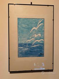 Quadro Moderno Gabbiani sul Mare