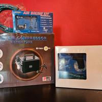 Kit Aerografo per modellismo con compressore