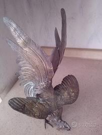 2 Galli tutti lavorati in metallo 