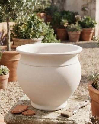 Vaso terracotta bianco nuovo per piante