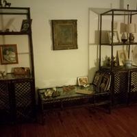 2 SCAFFALI + TAVOLO salotto in bambù e cristalli