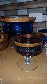 Set di coppe e ciotole in vetro colorato con bordo