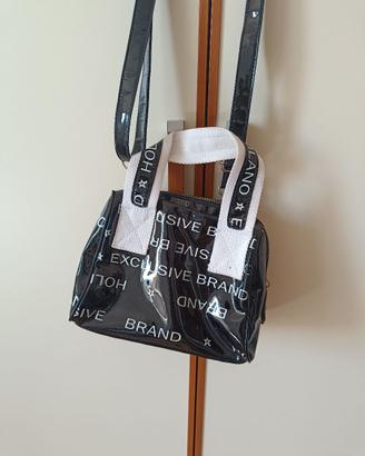 Hollywood Milano Borsa Vernice Nera Vintage tracol