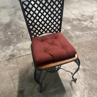 Sedia in legno e ferro battuto