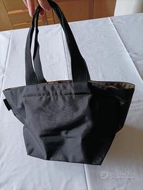 Borsa a Mano Hervé Chapelier Nera Interni Verdi