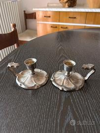 Coppia di candelabri in argento