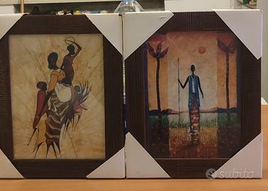 Quadro Etnico Africa con Cornice 30x24 Stampa