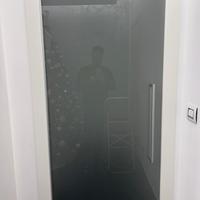 porta in vetro satinata ferrero legno