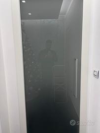 porta in vetro satinata ferrero legno