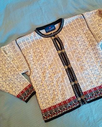 NORDSTRIKK cardigan norvegese donna pura lana S M