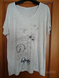 T-shirt lunga da donna manica corta in viscosa,XXL