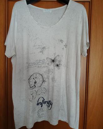 T-shirt lunga da donna manica corta in viscosa,XXL